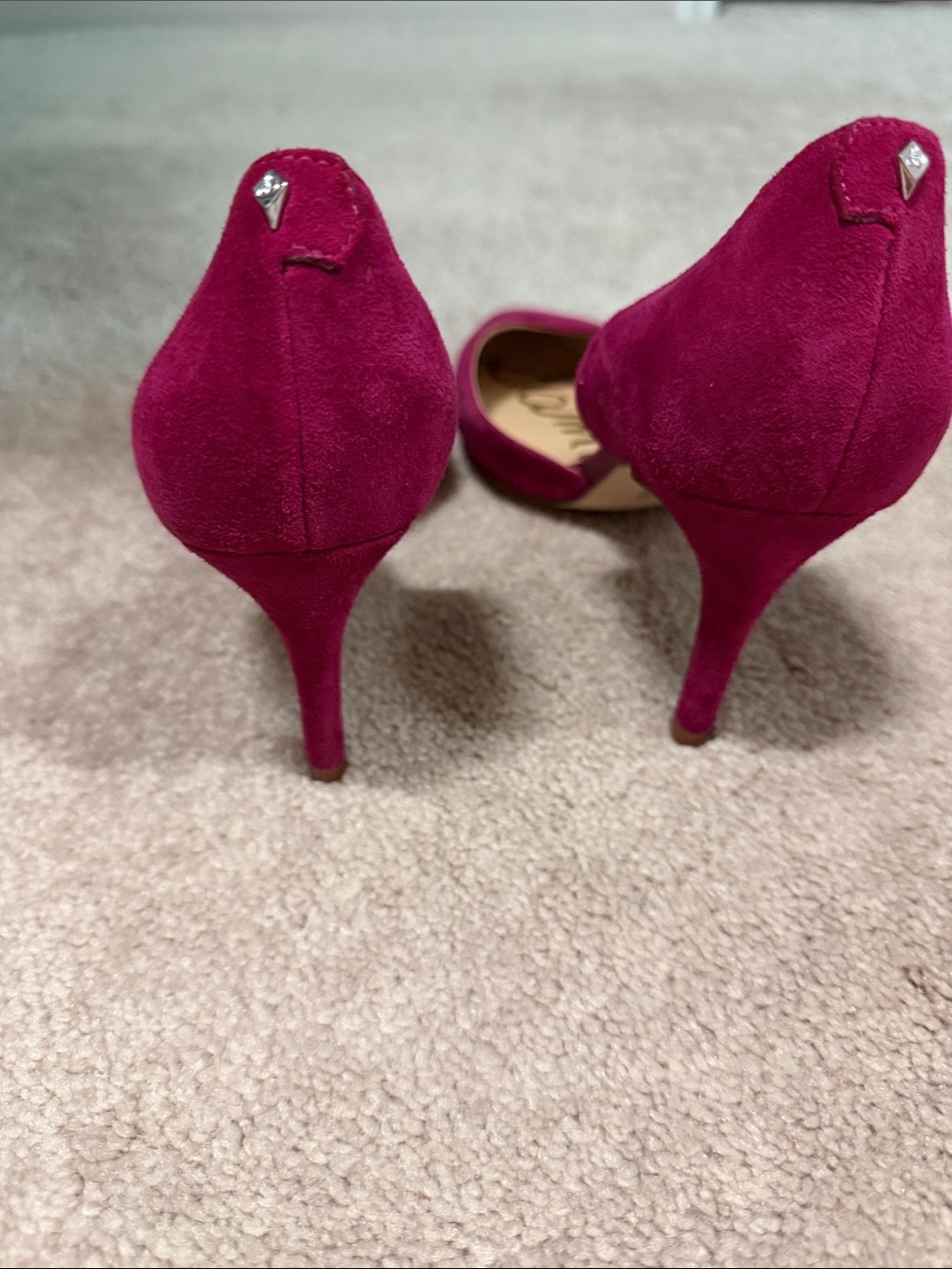 Sam Edelman Magenta Suede Pointed D'Orsay Heels - Picture 3 of 4